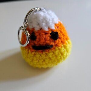 Amigurumi Crochet Candy Corn Key Chain Handmade